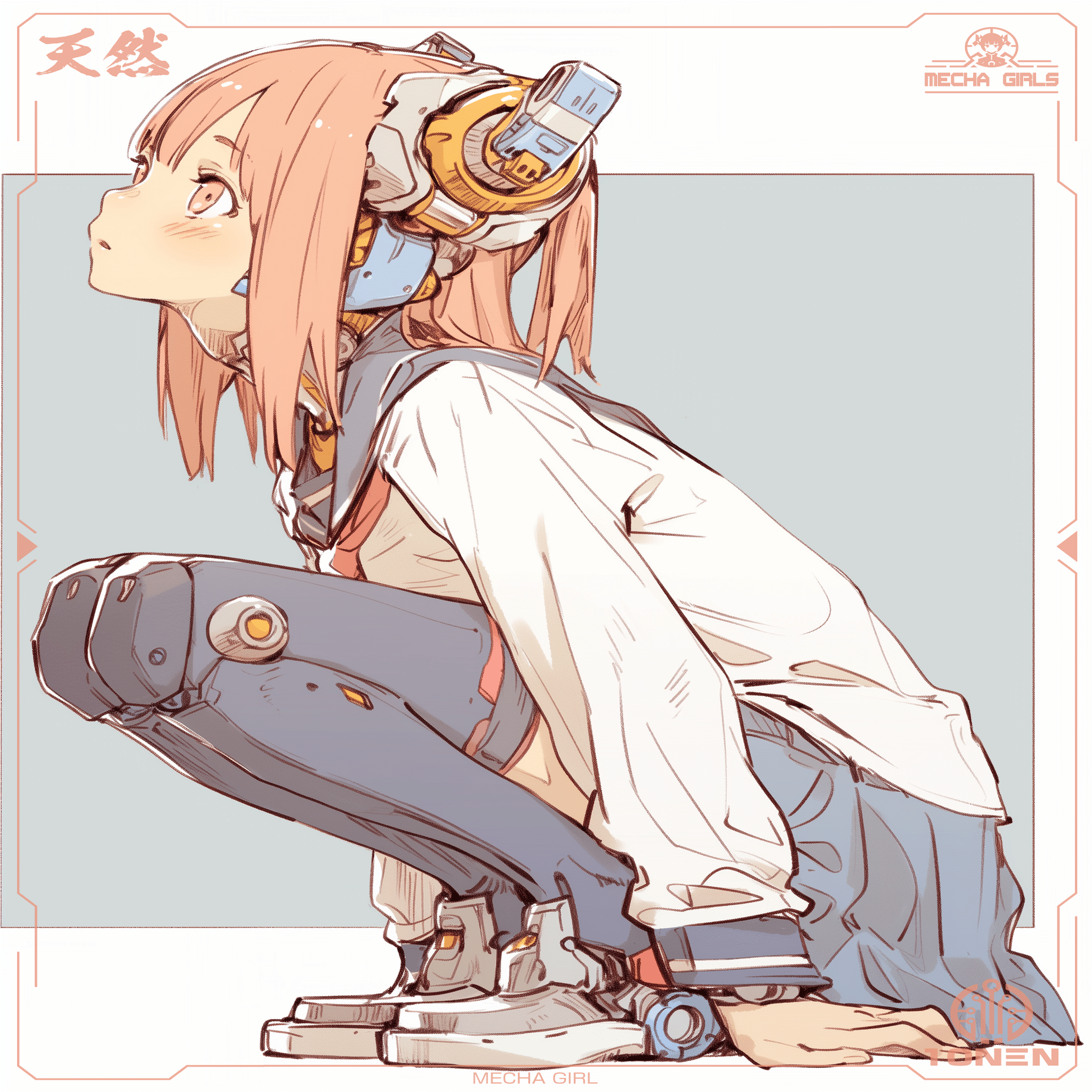 未来的な女性キャラクター 鉛筆画 AI画像生成】2025年6月9日のイラスト【全プロンプト公開】｜てんねん