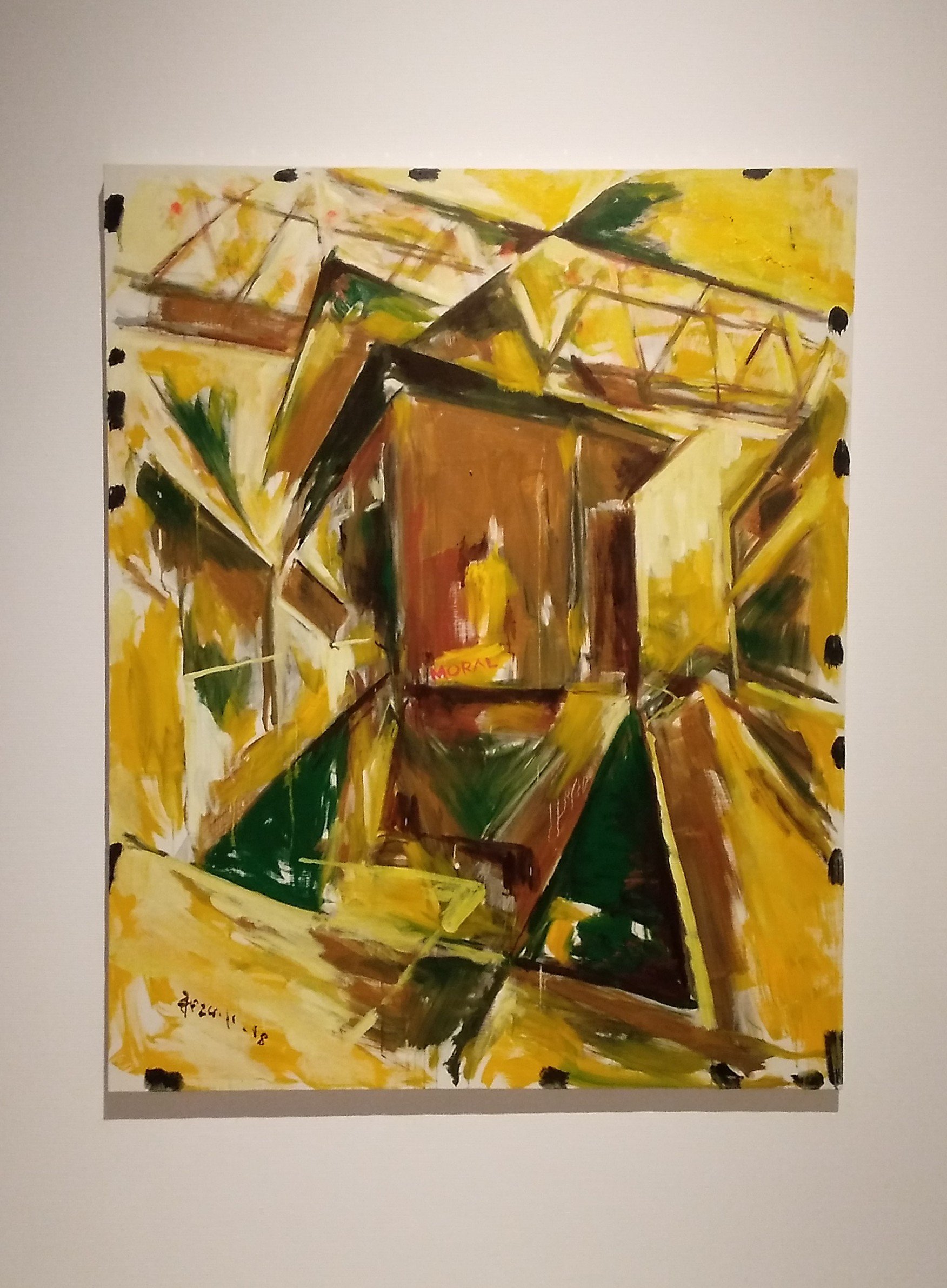 抽象／人物画 油絵 横尾忠則 画家の誕生 F8号 額付き 手描き 肉筆
