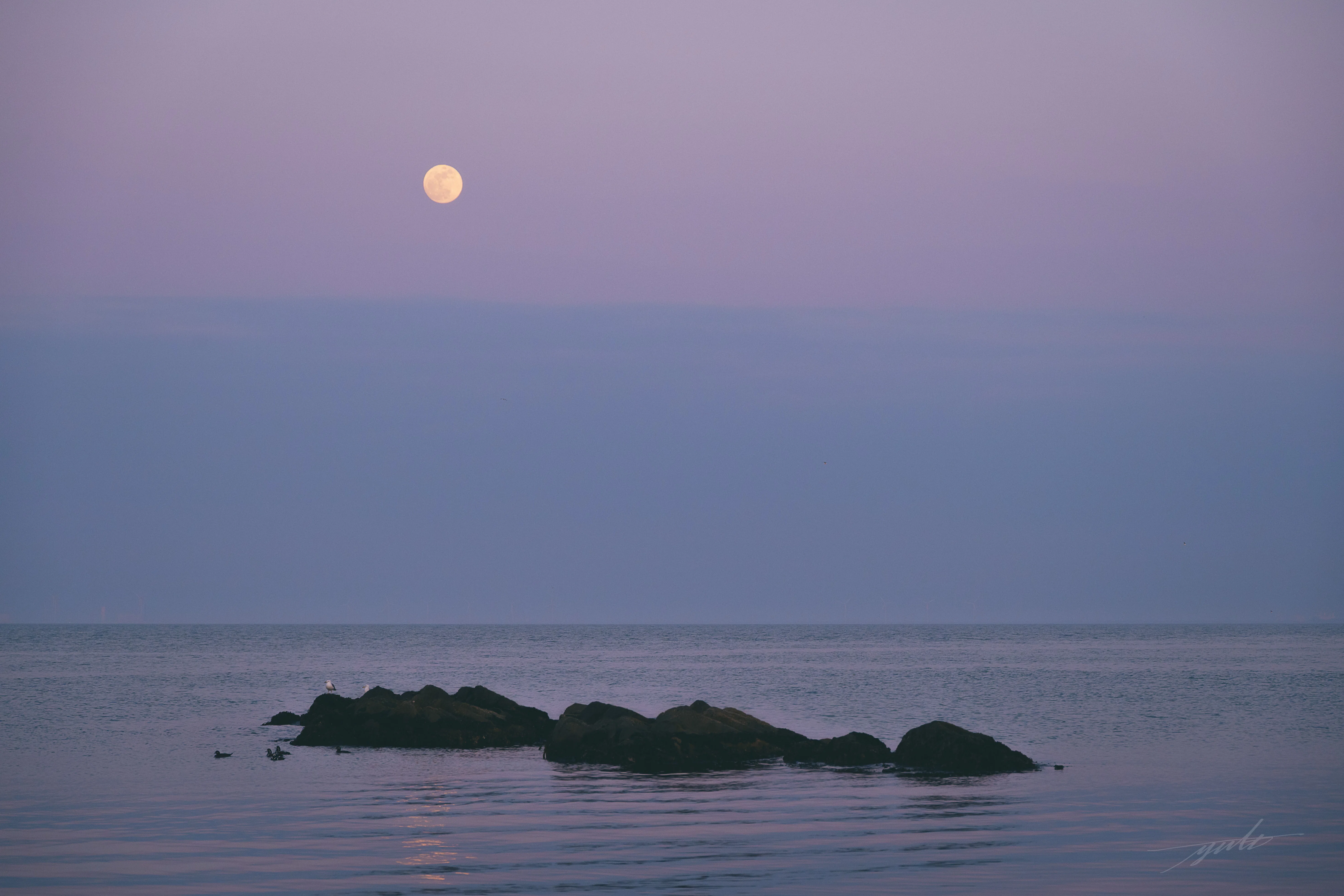 満月昇る、夜になる前の青い時間【北海道撮影日記】｜Yuto
