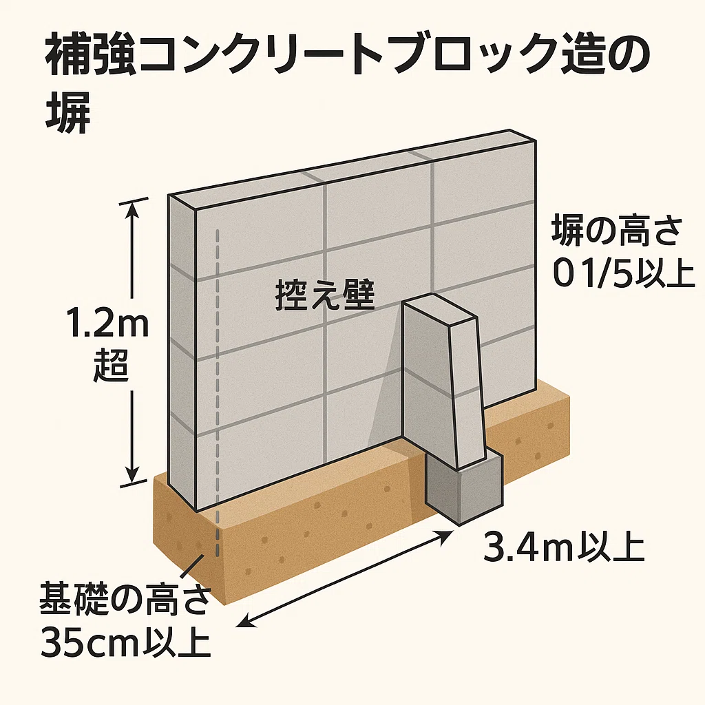 『ブロック塀の高さ・控え壁・根入れの基準』2023年度 管業 問24 |No.39|マンション管理士・管理業務主任者試験対策|ねこおじさん