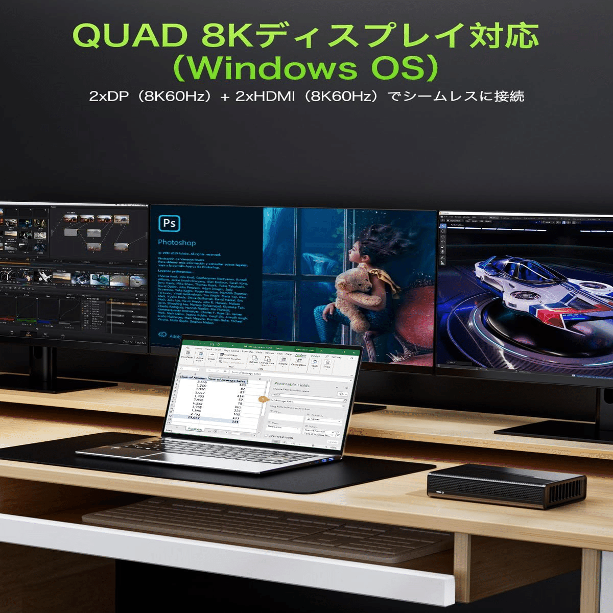GMKtec eGPU RX 7600M XT 8GB USB4 2300MHz 外付けGPU (ブラック