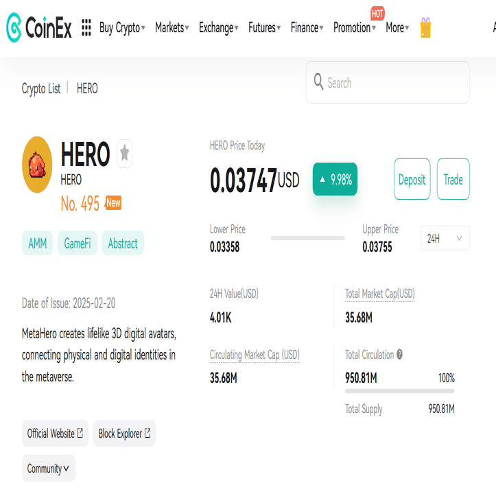 MetaHeroとは何か？ $HEROトークンで実現する超リアルな3Dアバター｜CoinEx 日本語【公式】コインエックス