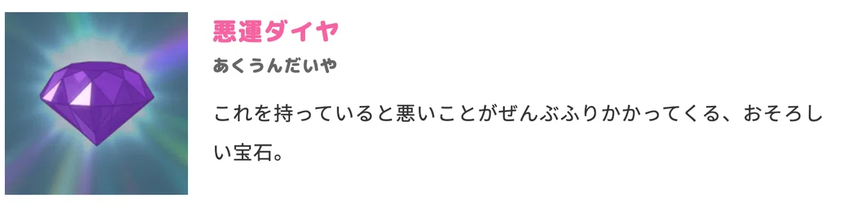 悪運ダイヤの画像と説明文