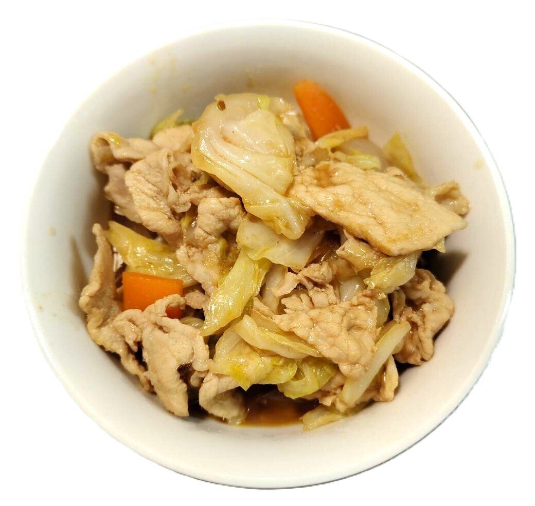 肉野菜炒め、ニラの卵炒め。｜シソ