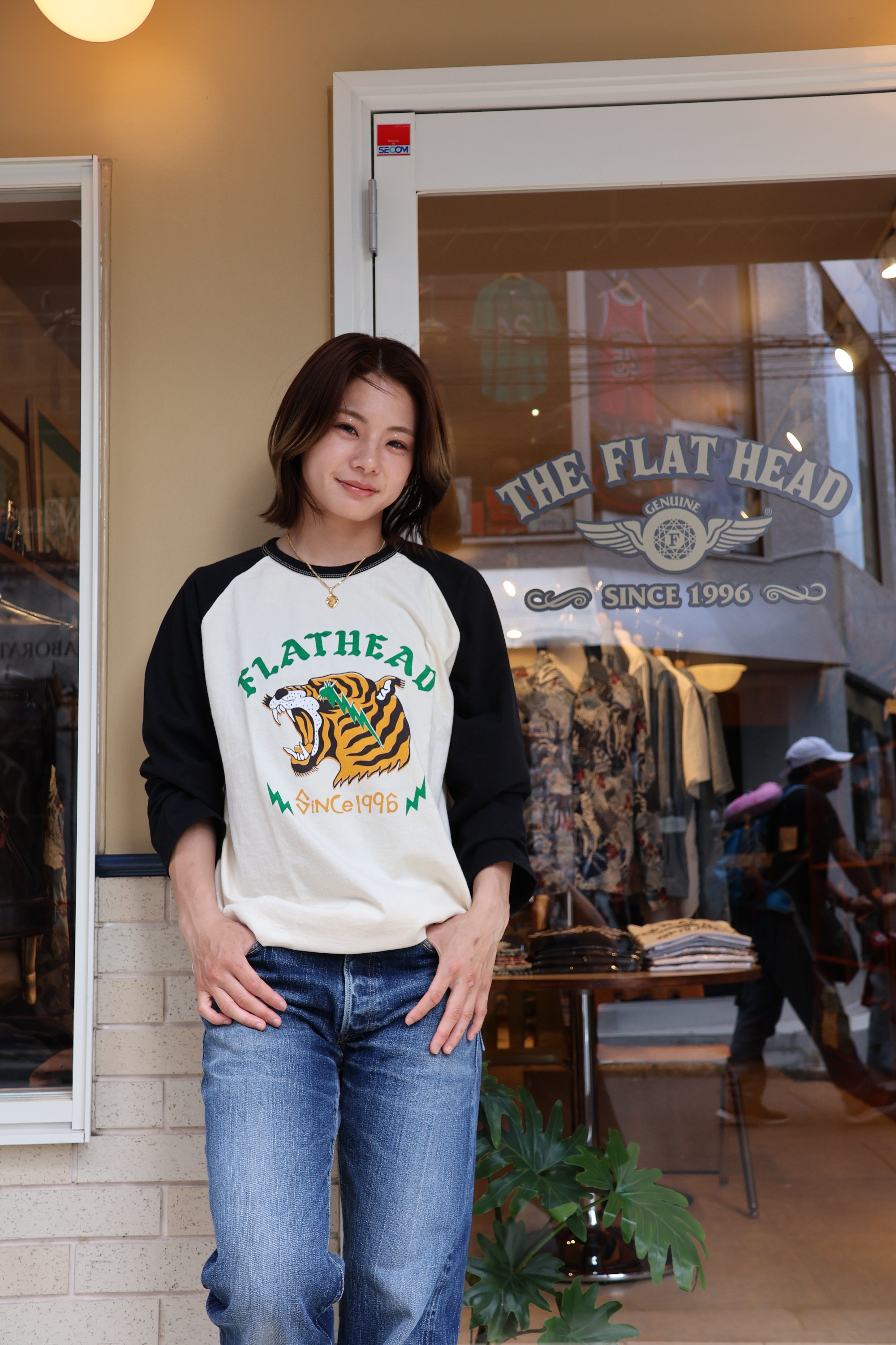 フラットヘッド THE FLAT HEAD 虎 フラットヘッド七分袖Tシャツ ラグラン 七分袖 Tシャツ FN-TSRB-002 | THE FLAT HEAD