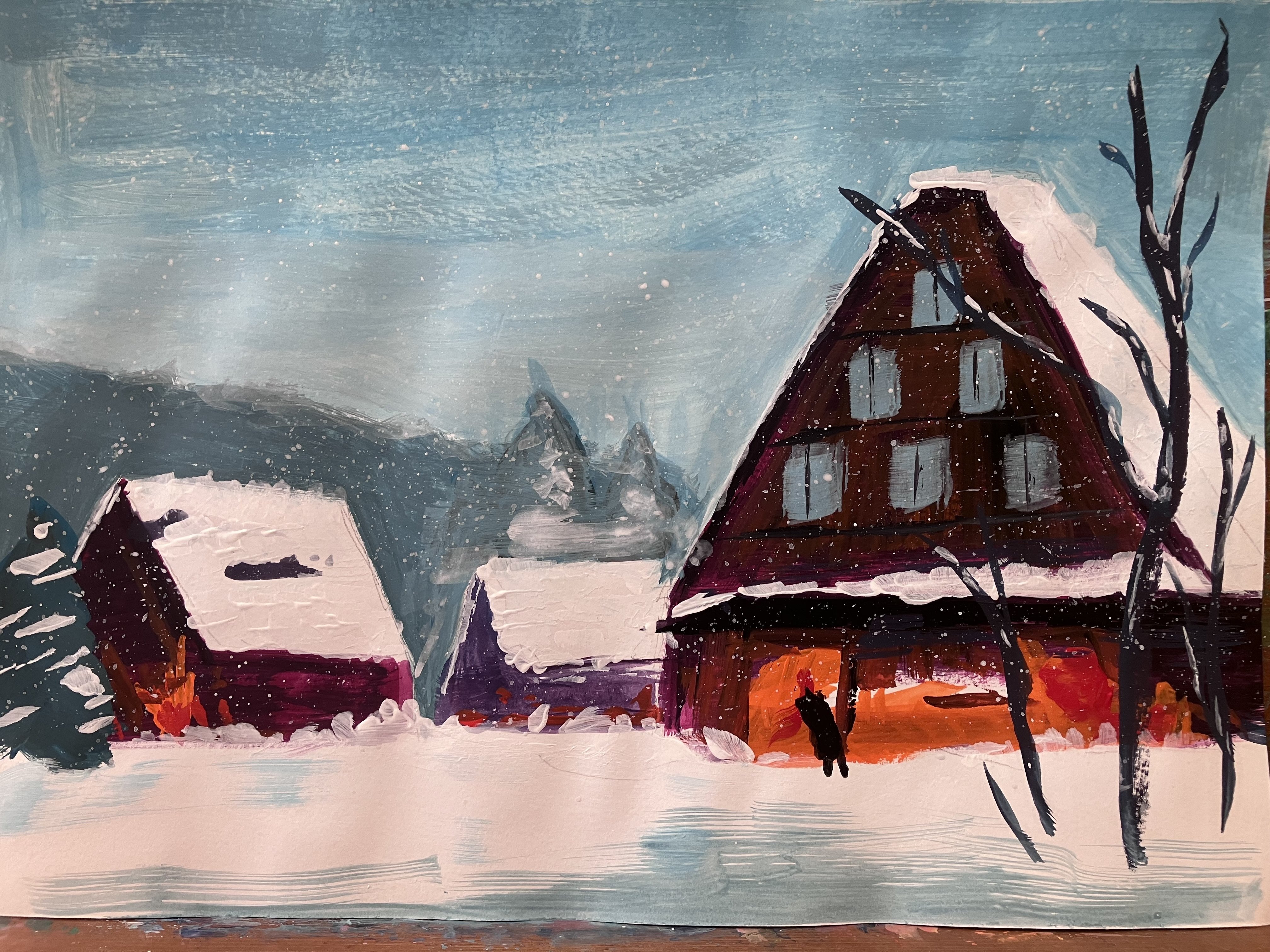 第10回 冬景色の秘密! 〜名画に学ぶ明暗と色彩〜』の実践編｜なつめあひる