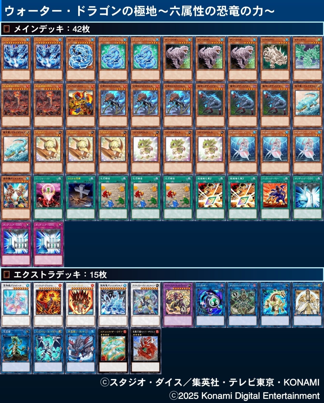 六属性の恐竜を使って相手ターンにウォータードラゴンクラスターを出す