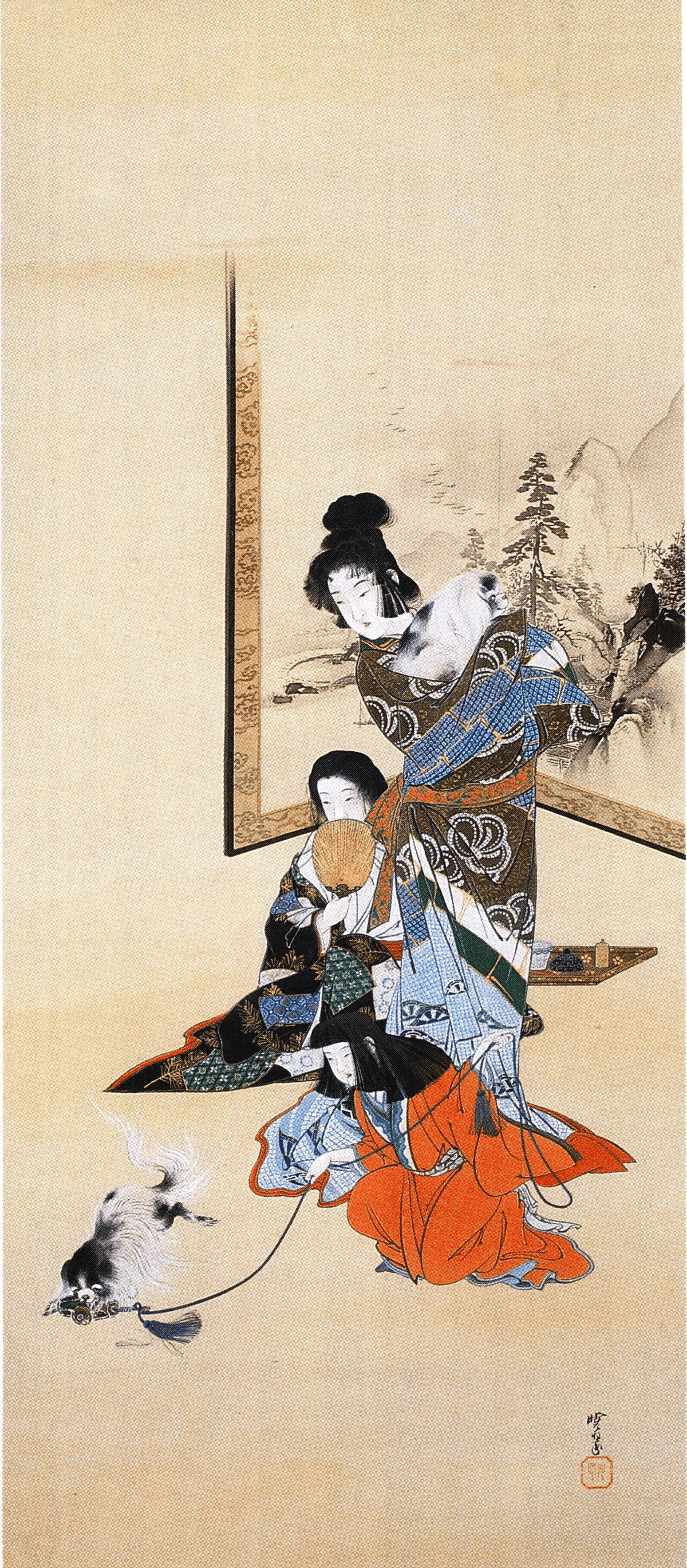 日本画 美人画　斎藤眉山（翠信）／佳人　手描サイン落款F6額装 NA-121 桃翠美人画集2026年版の名入れカレンダーを格安で販売 - 名入れ