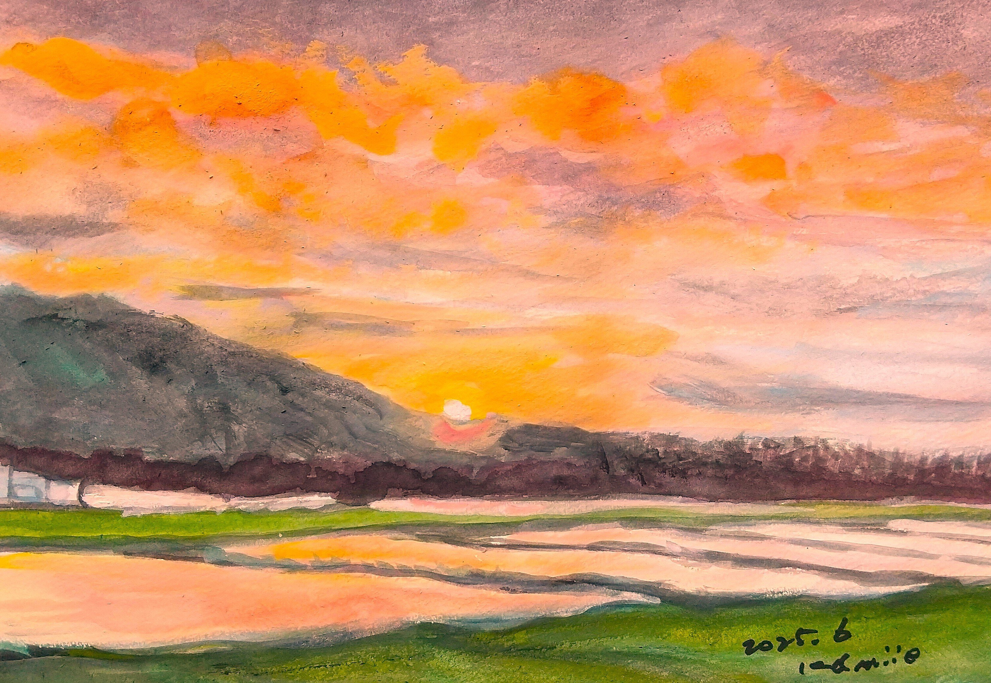 田んぼのゆうひ(多寄町)｜北海道の熊おやじ〜北海道の179市町村の歴史