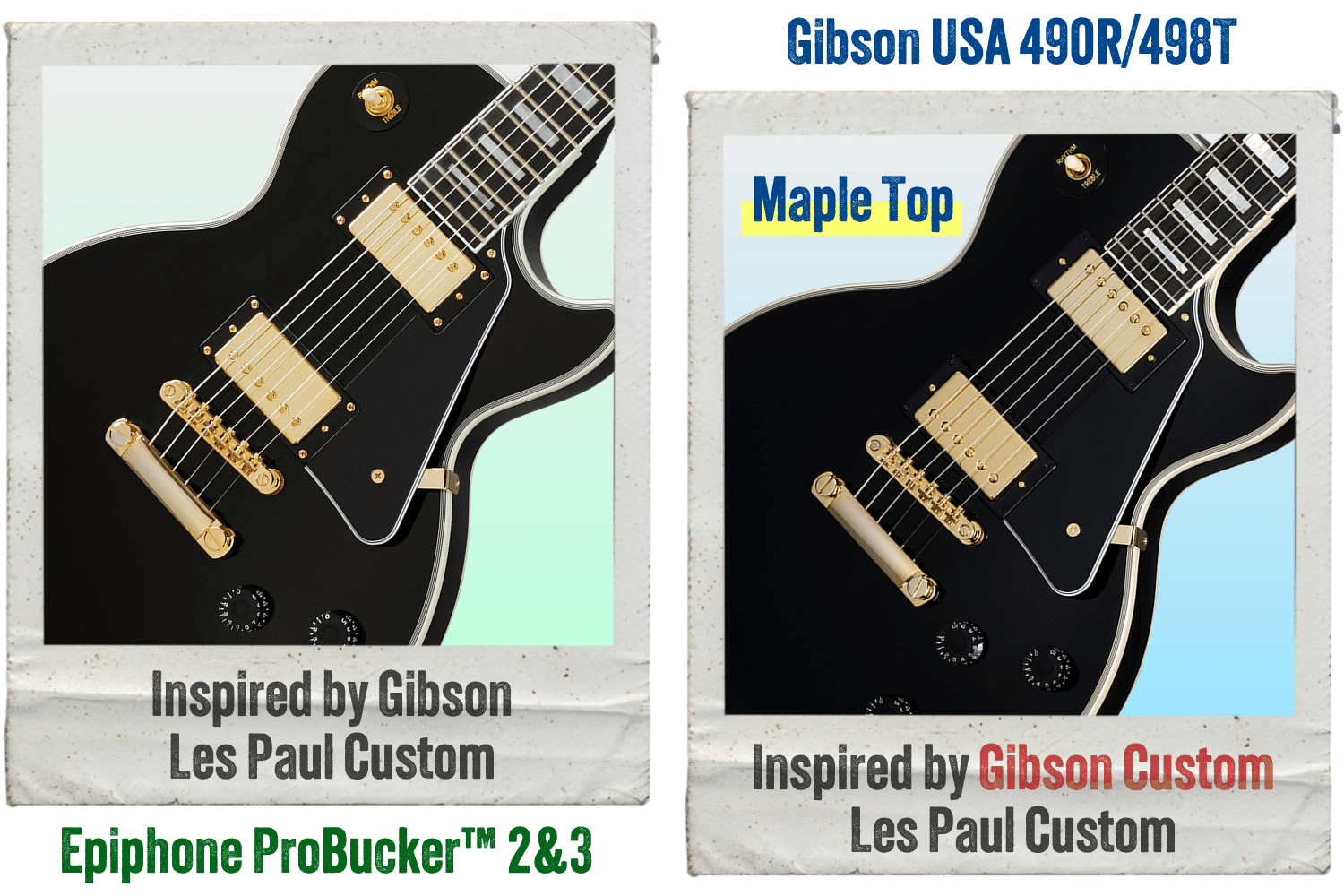 コラム】エピフォンによる2種類のレスポール・カスタムの違いについて