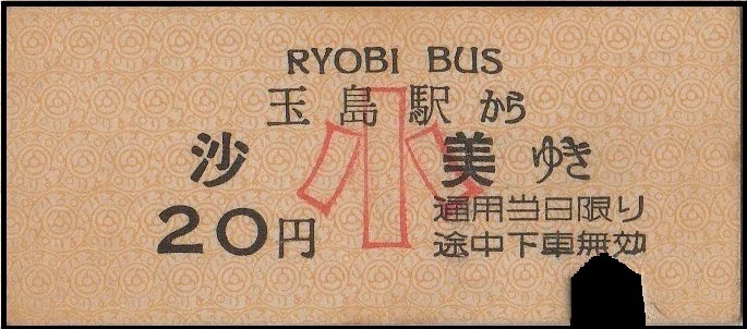 硬券0194 両備バスー1｜バス船舶硬券切符研究会