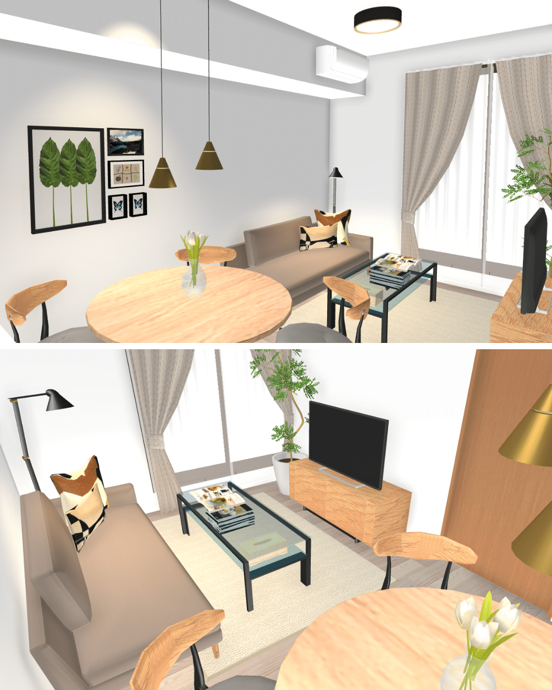 2LDK・3人家族のコーディネート➀｜れい子｜インテリアコーディネート