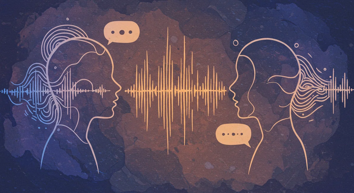 会話における声のトーンや抑揚を表現したイラスト
