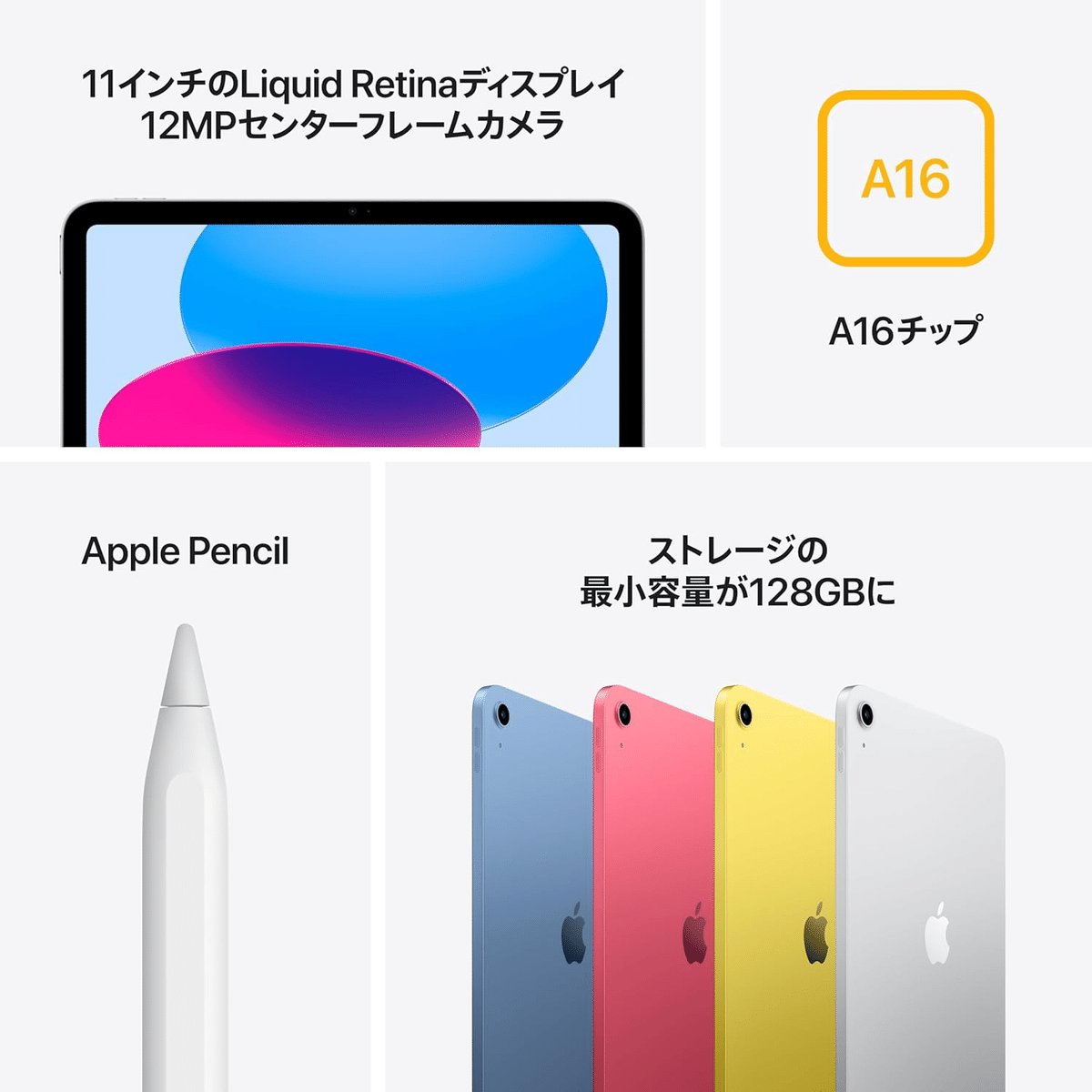 未使用】Apple iPad (第11世代/A16) Wi-Fiモデル 128GB シルバー