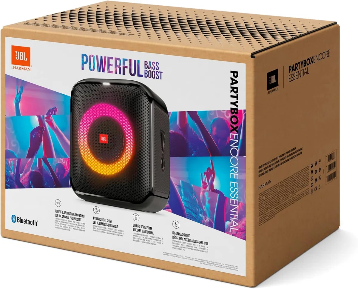 JBL PARTYBOX ENCORE ESSENTIAL：パワフルな100Wサウンドとライト