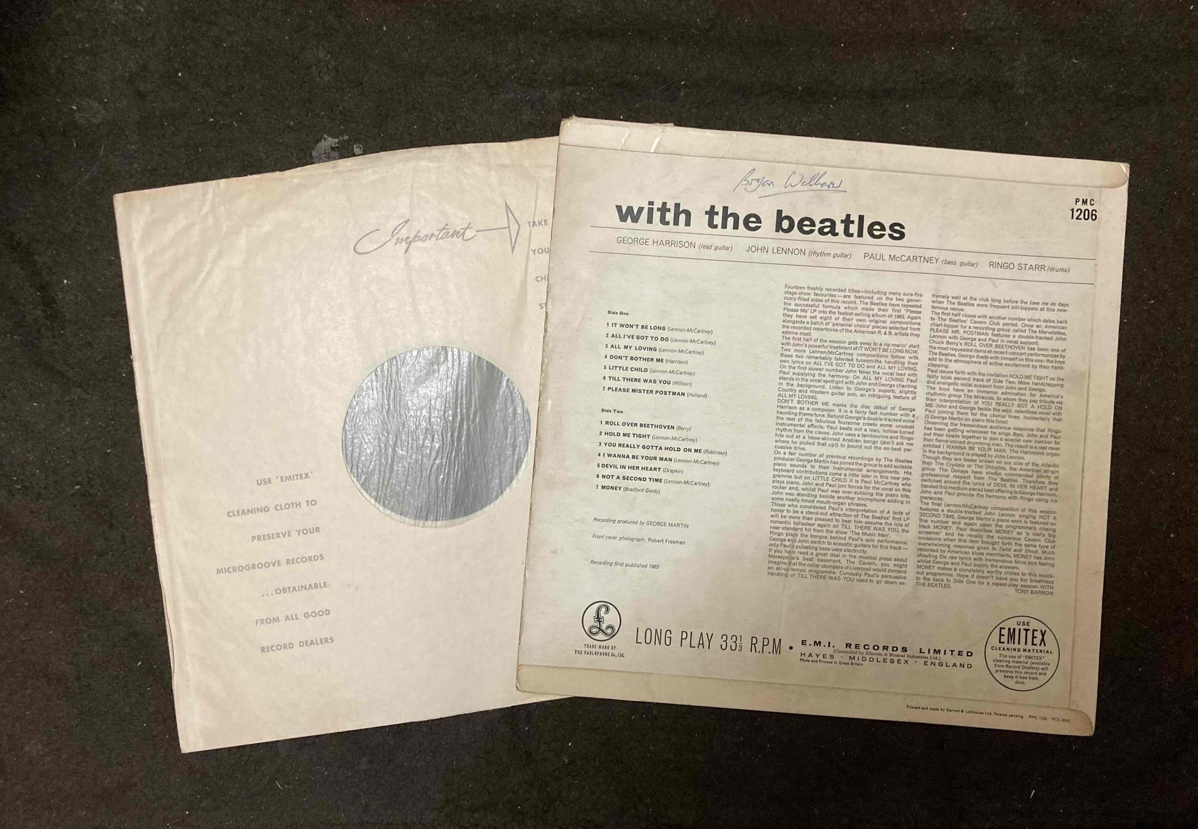 The Beatles [ With The Beatles ] Parlophone PMC1206