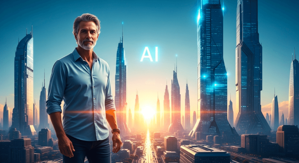 AIを活用して業務を効率化するビジネスパーソン