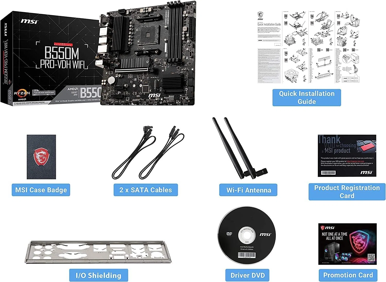 MSI B550M PRO-VDH WIFI Ryzen 5000対応MicroATXマザーボード