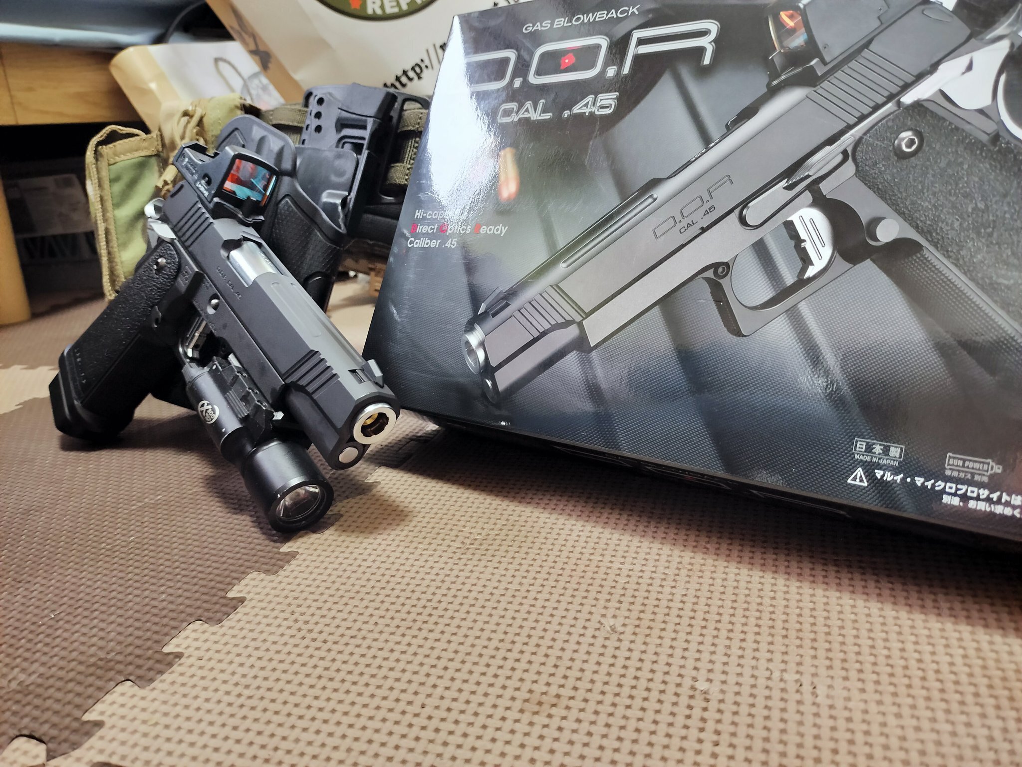 ハイキャパDOR&BLACKHAWKホルスター+マルイマイクロプロサイト｜シア