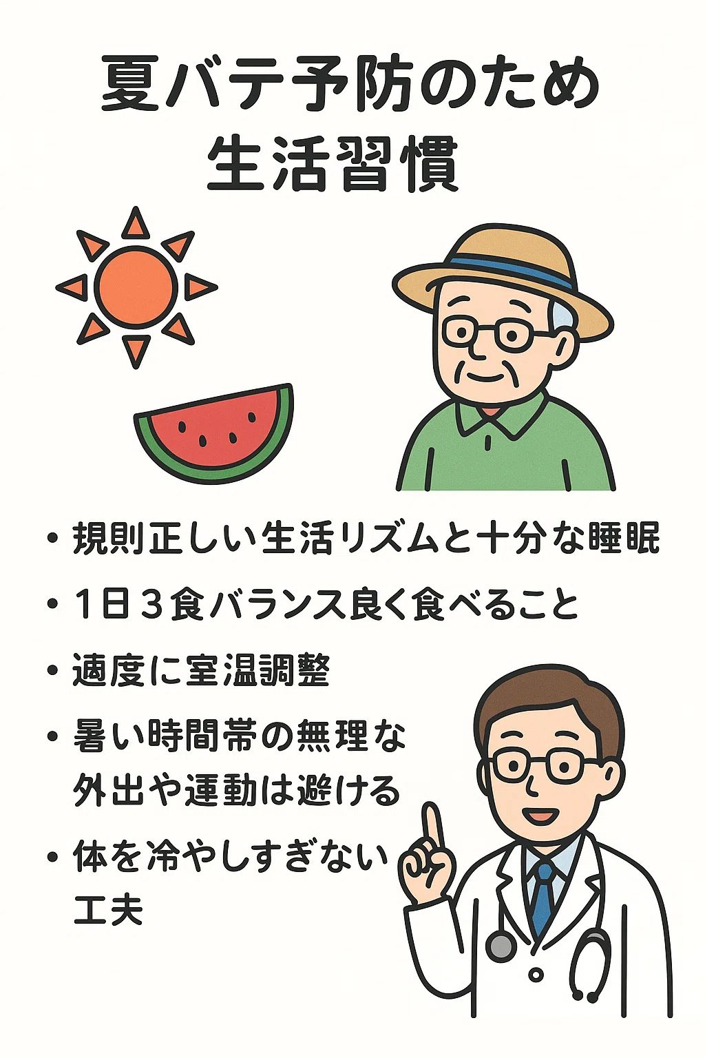 暑い夏を元気に乗り切る!夏バテ予防のためのポイント|長谷川医院