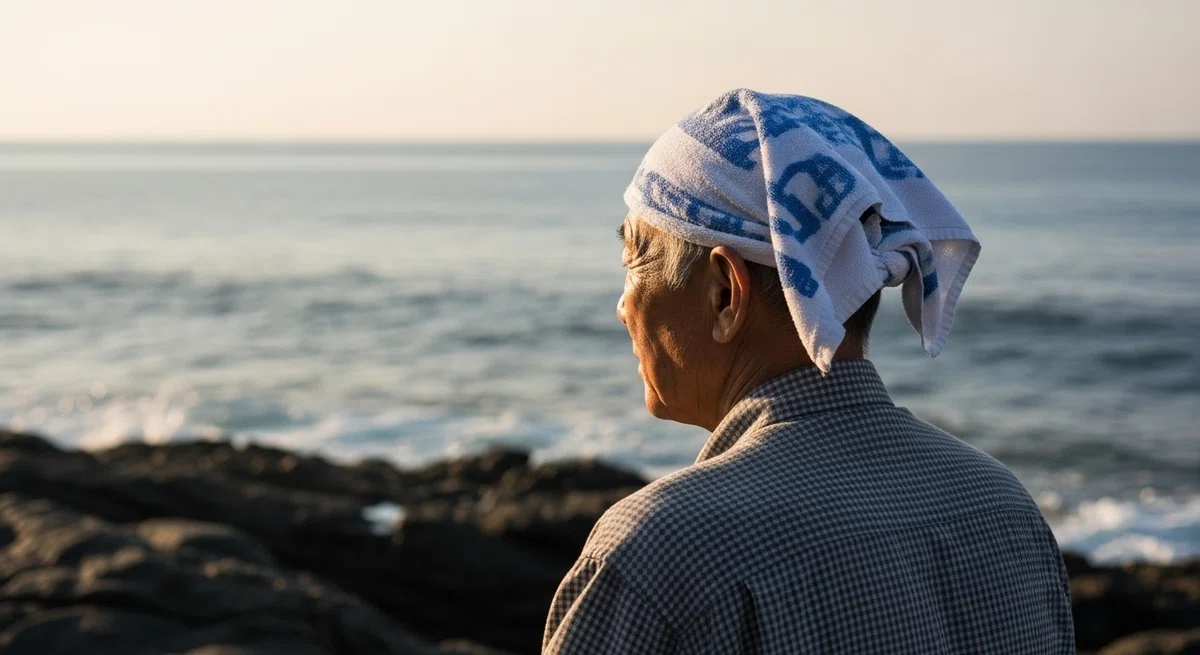 「師匠の経験」を、自然を観察する人物の姿で表現する。