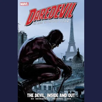 Daredevil: The Devil, Inside and Out Vol. 2 カバー画像。エッフェル塔などパリの街並みを背景にして高所で佇むデアデビルが描かれている