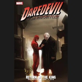 Daredevil: Return of the King カバー画像。十字架が立ち並ぶ墓地のような場所でデアデビルとウィルソン・フィスクが手を握り合っている
