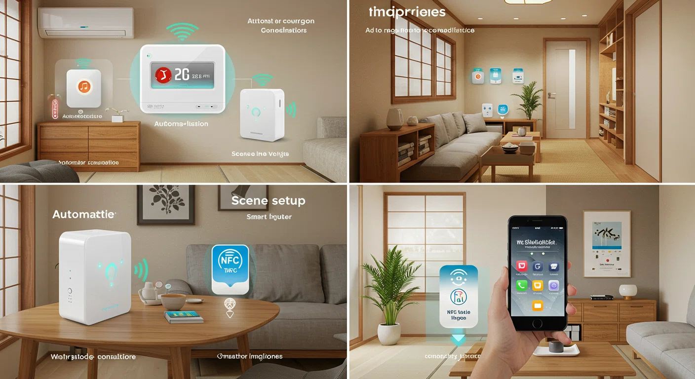 SwitchBotハブ2の応用的な使い方を示す様子