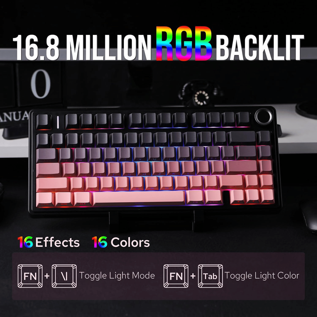 EPOMAKER X Aula F75 75% ワイヤレスゲーミングキーボード Black