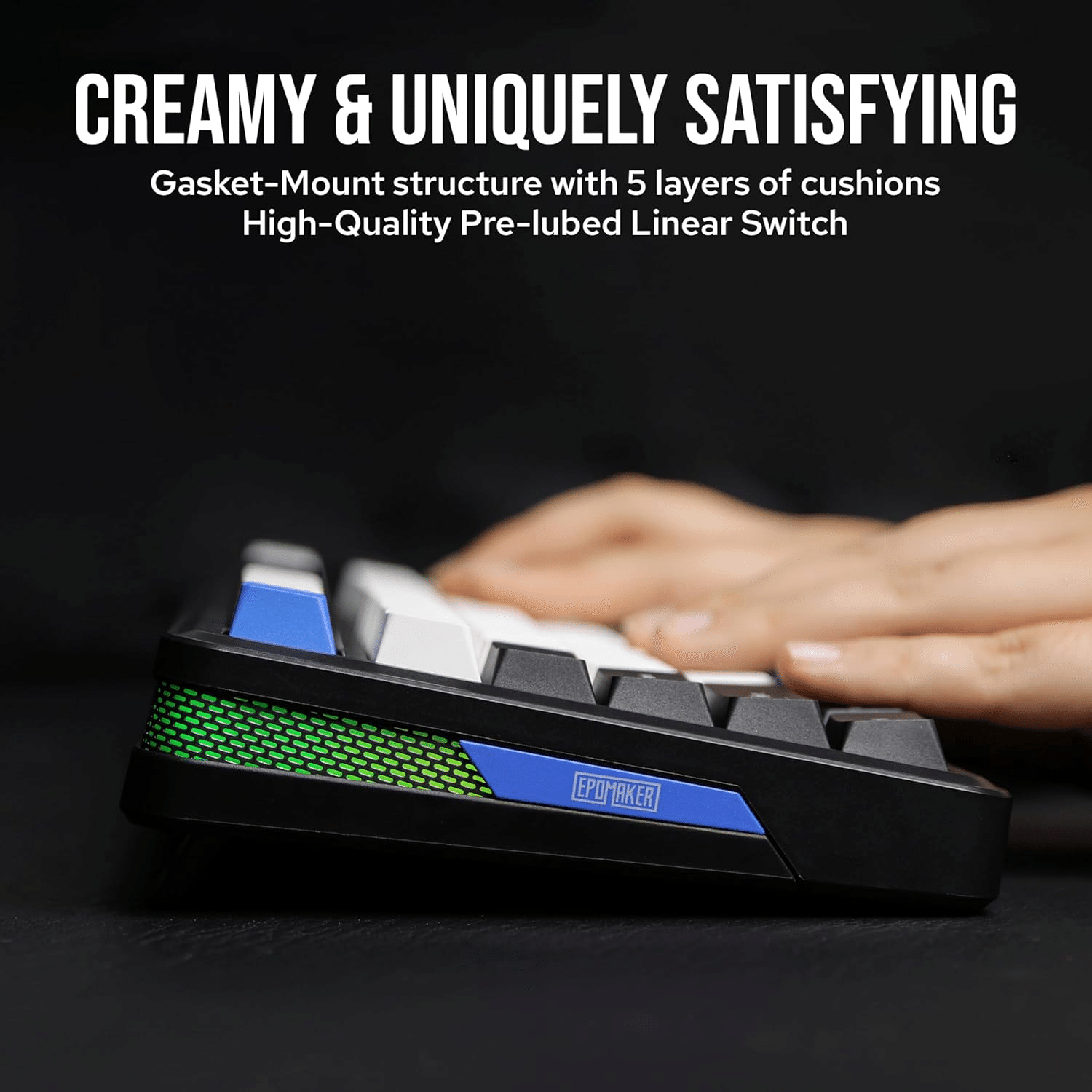 EPOMAKER TH85 Black White Blue キーボード｜GetGadgetGot