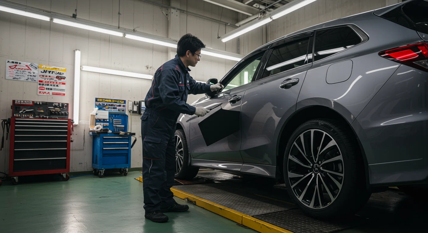 車の返却時の点検の様子