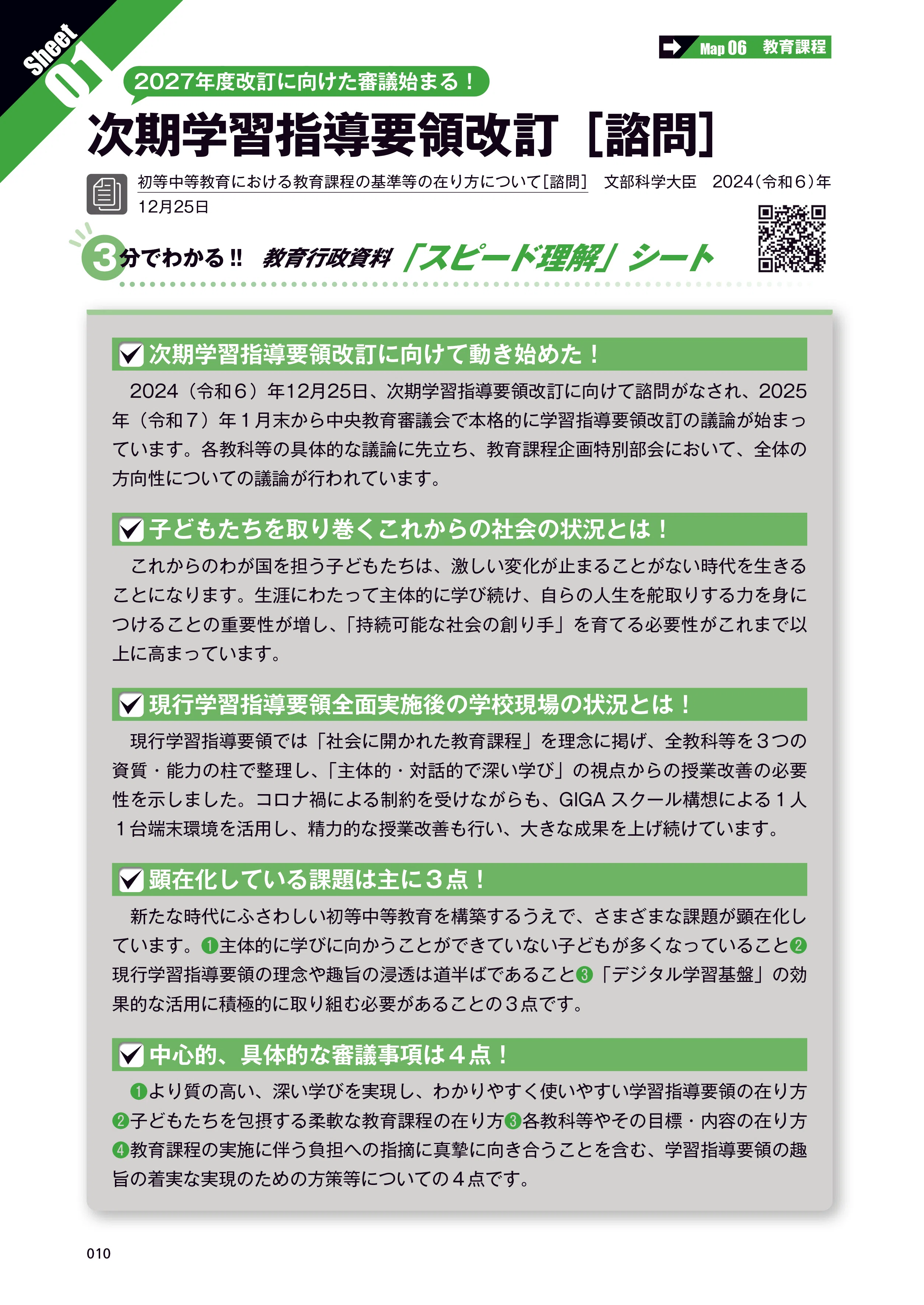 教育改革の流れをマップで「見える化」＆シートで「スピード理解」する
