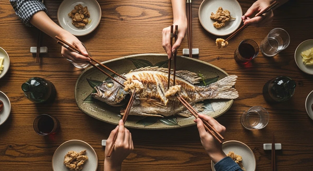 釣果を囲む、楽しい食卓の風景。