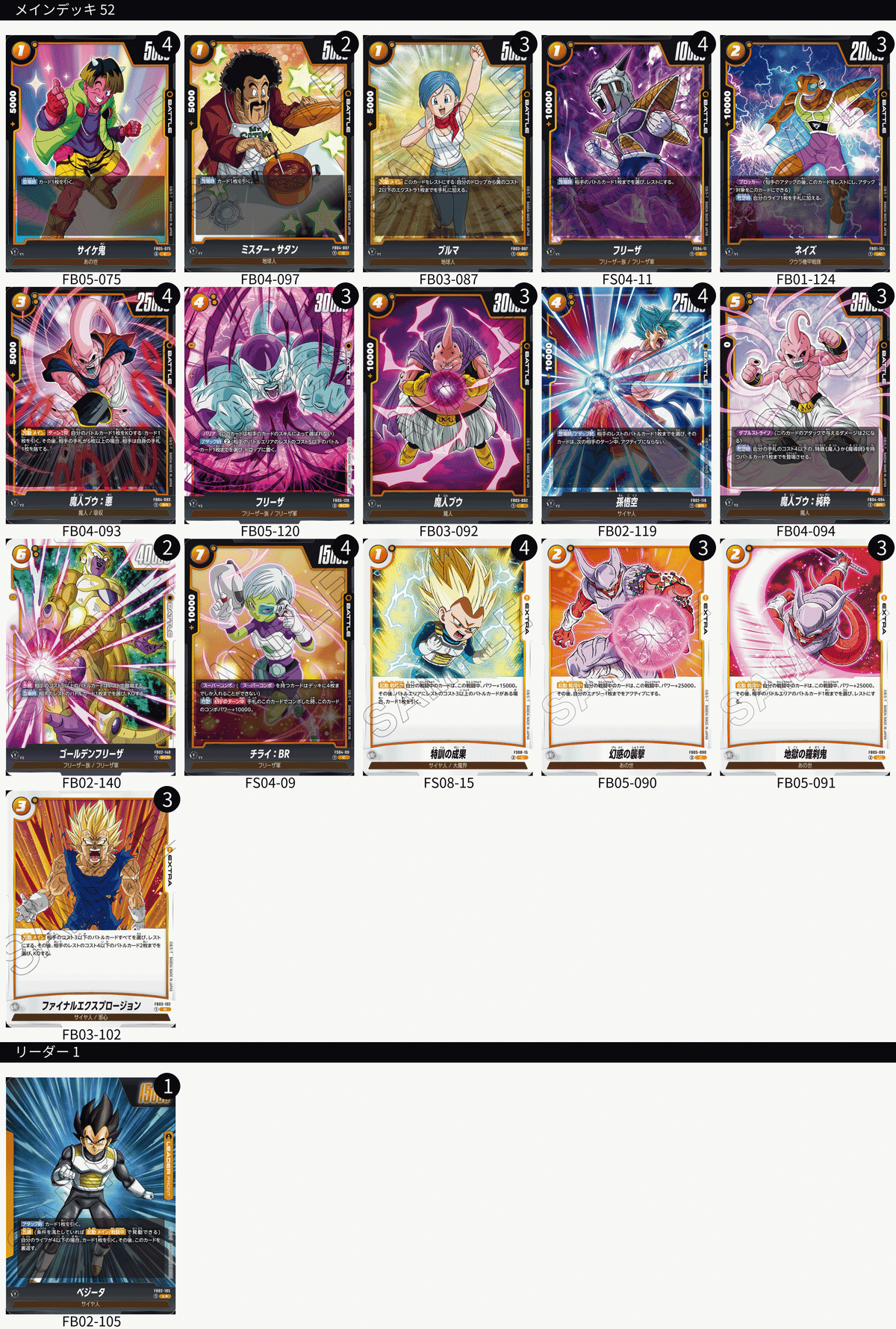 黄色ベジータSSGSS デッキレシピと弱点 MANGABOOSTER