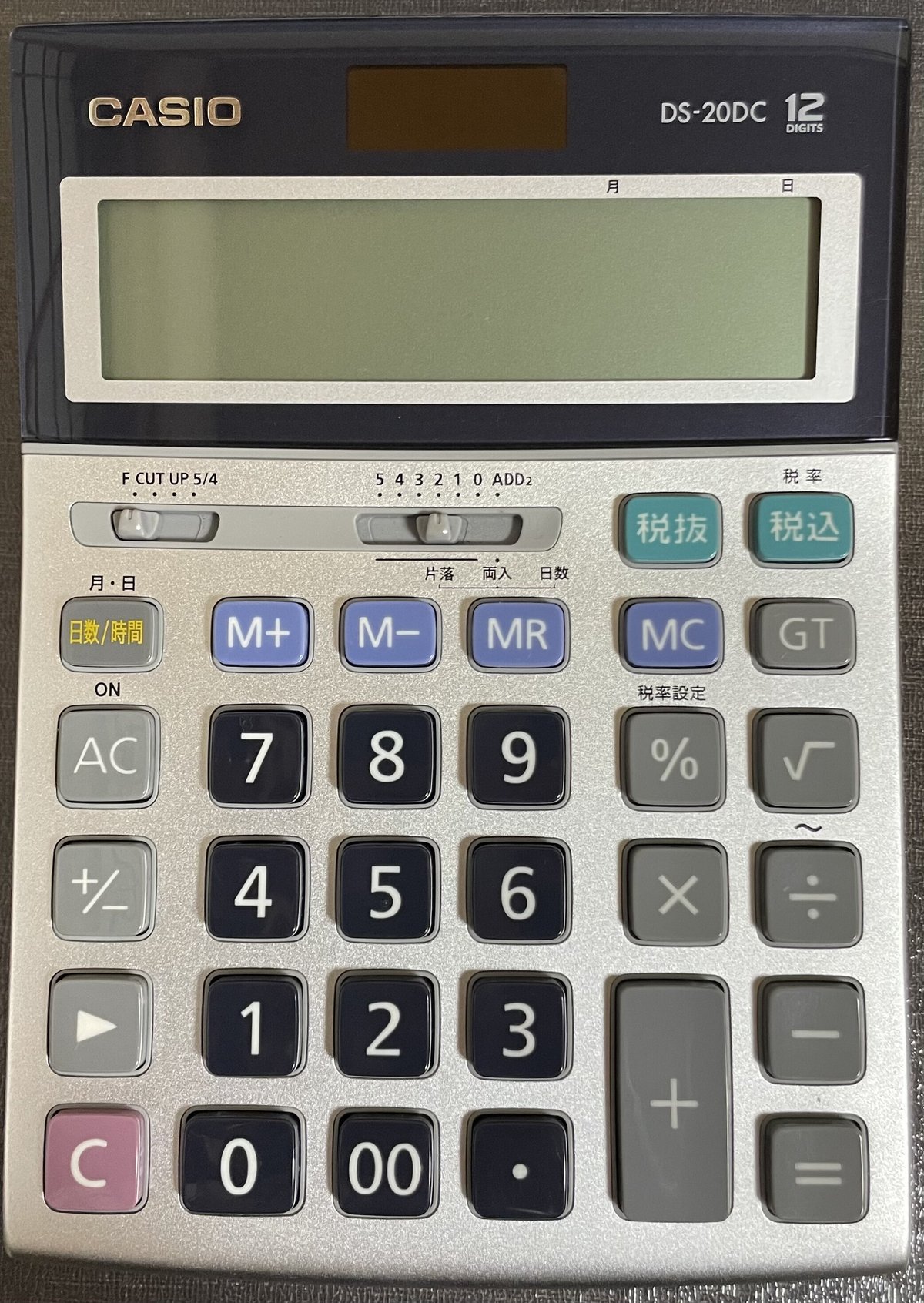 カシオ 本格実務電卓 12桁 (ブルー) 日数＆時間計算タイプ ジャストタイプ JS-20DC-