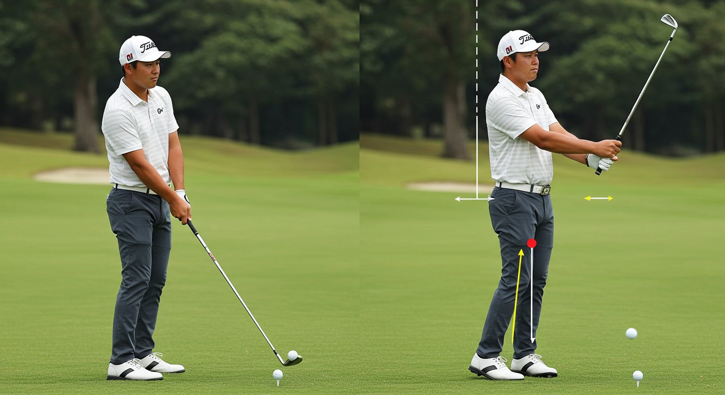 ウィークグリップでの理想的なインパクトポジション