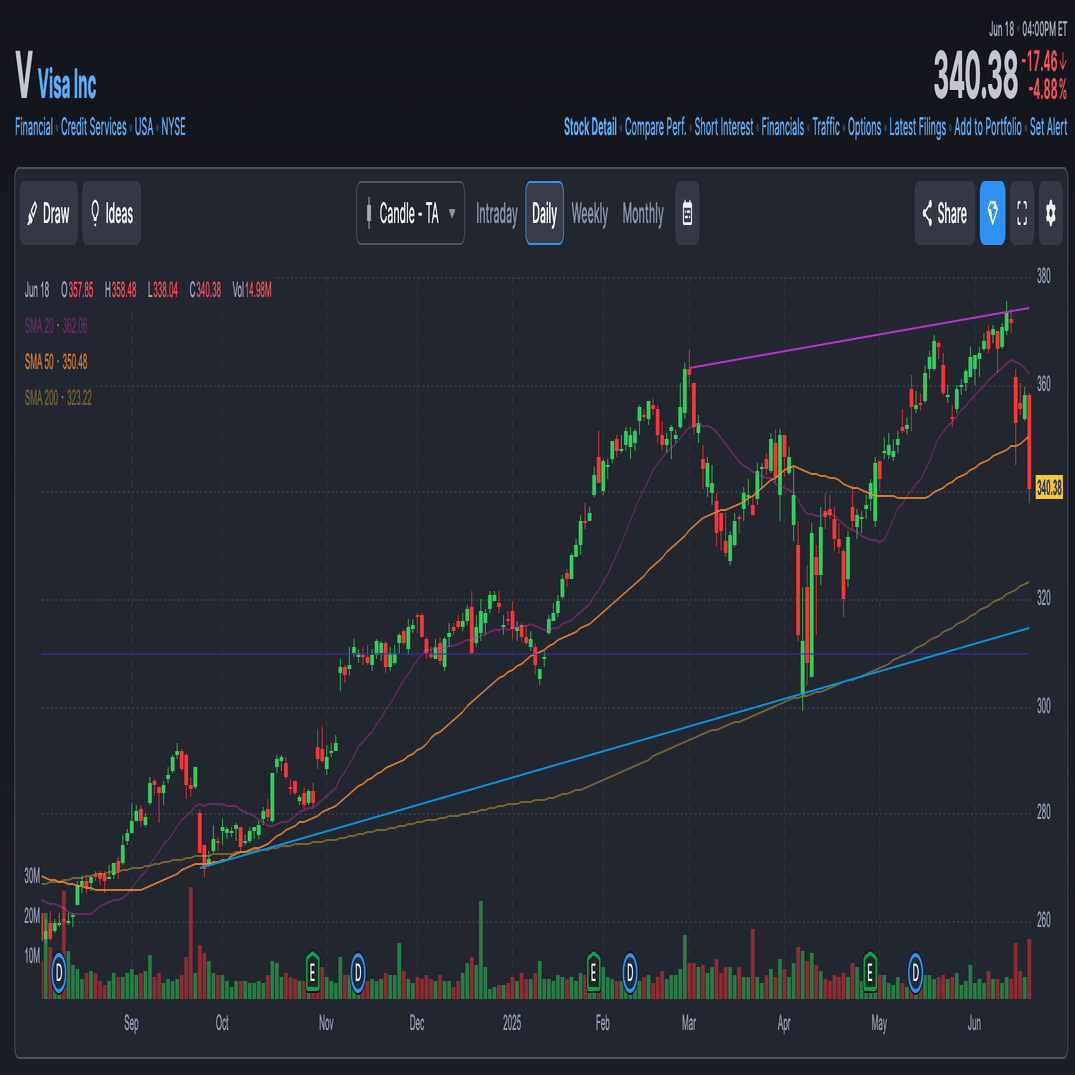個別株考察】2025年6月18日：Visa急落の背景｜個人投資家 Taka Chan
