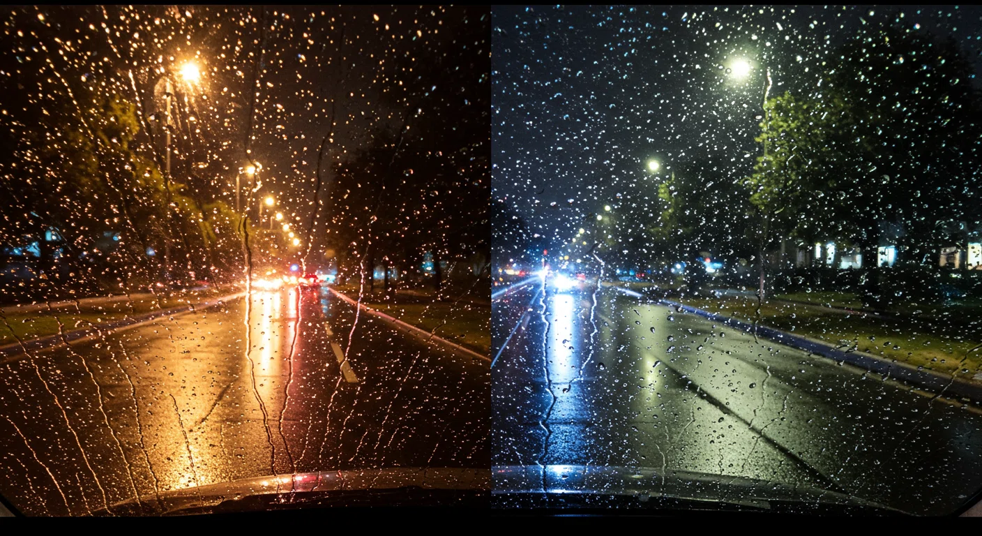 雨天時の運転視界比較