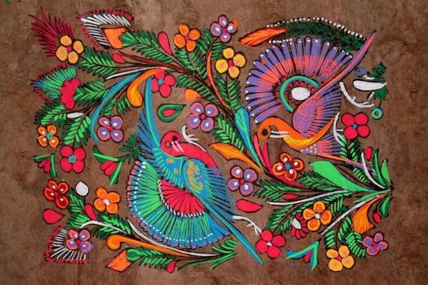 アマテ絵 MEXICO メキシコ絵画 伝統工芸 アマテ絵 メキシコ絵画 伝統