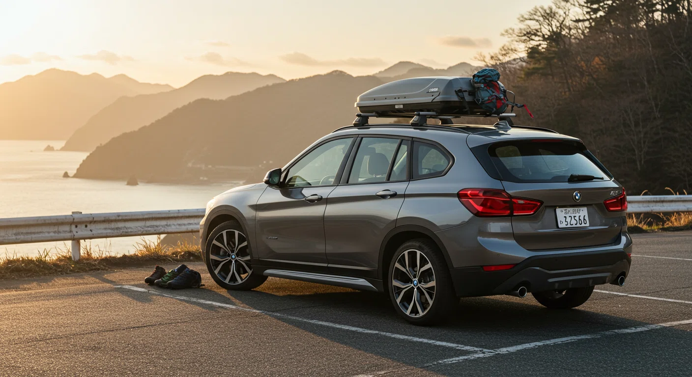BMW X1に乗る人々の様子