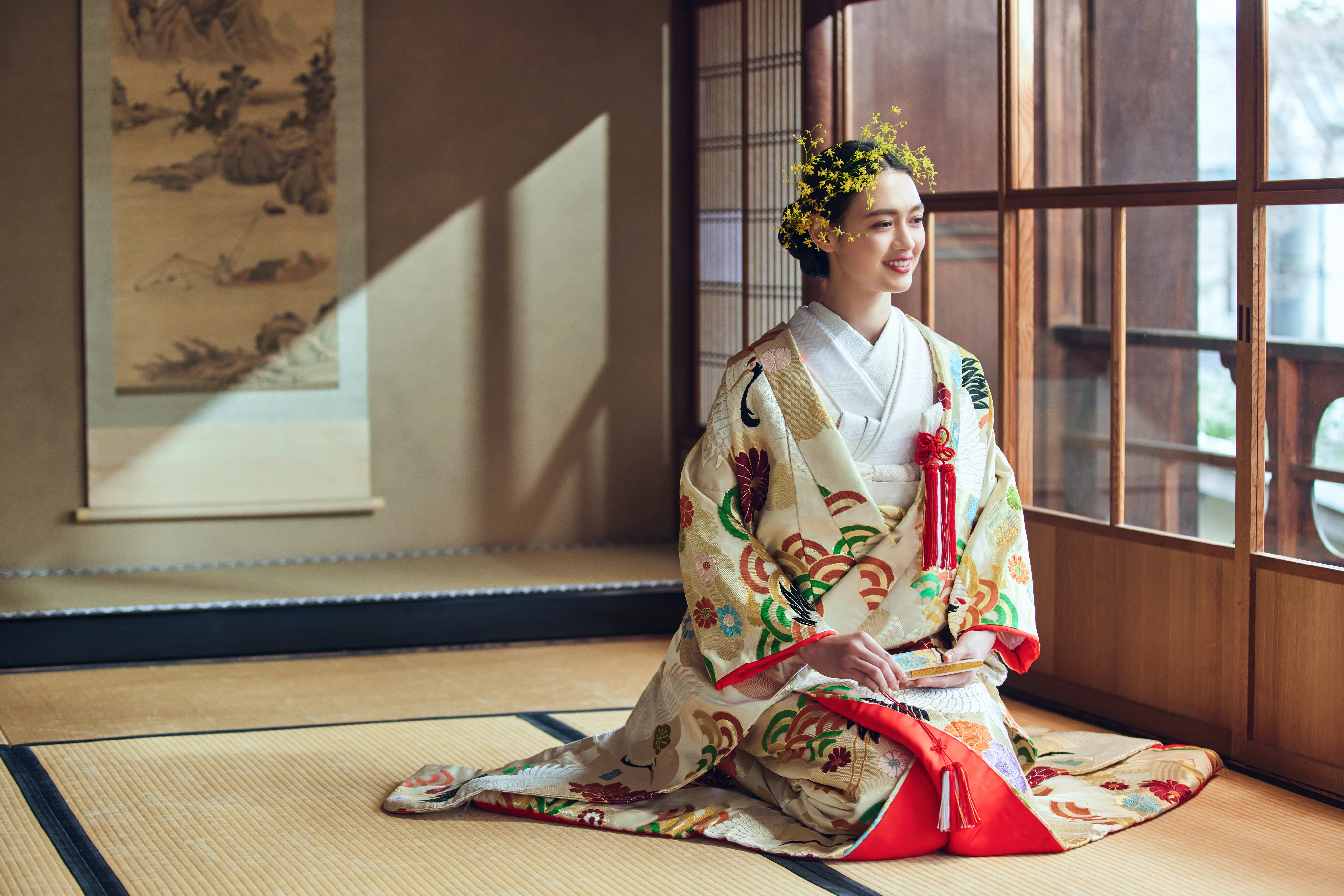 上品に艶めくきれい色　高貴な吉祥文様　入学園式・ご結婚式・お茶会にも　美品の袋帯 晴れの日に込める願い｜TAKAMI BRIDAL
