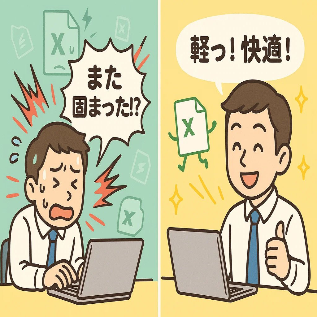 Excelが重い！ファイルが“太る”理由と軽量化テクニック5選｜中古パソコン屋のナベキンファクトリー