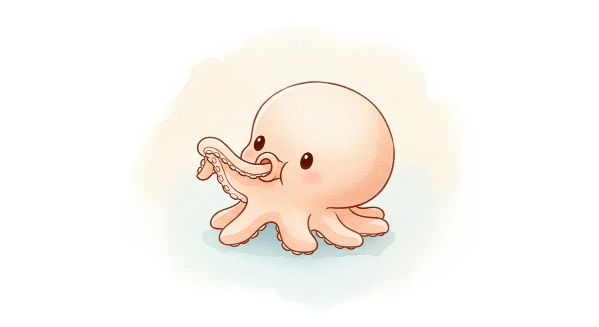 自分の足を食べるタコのイメージイラストです。