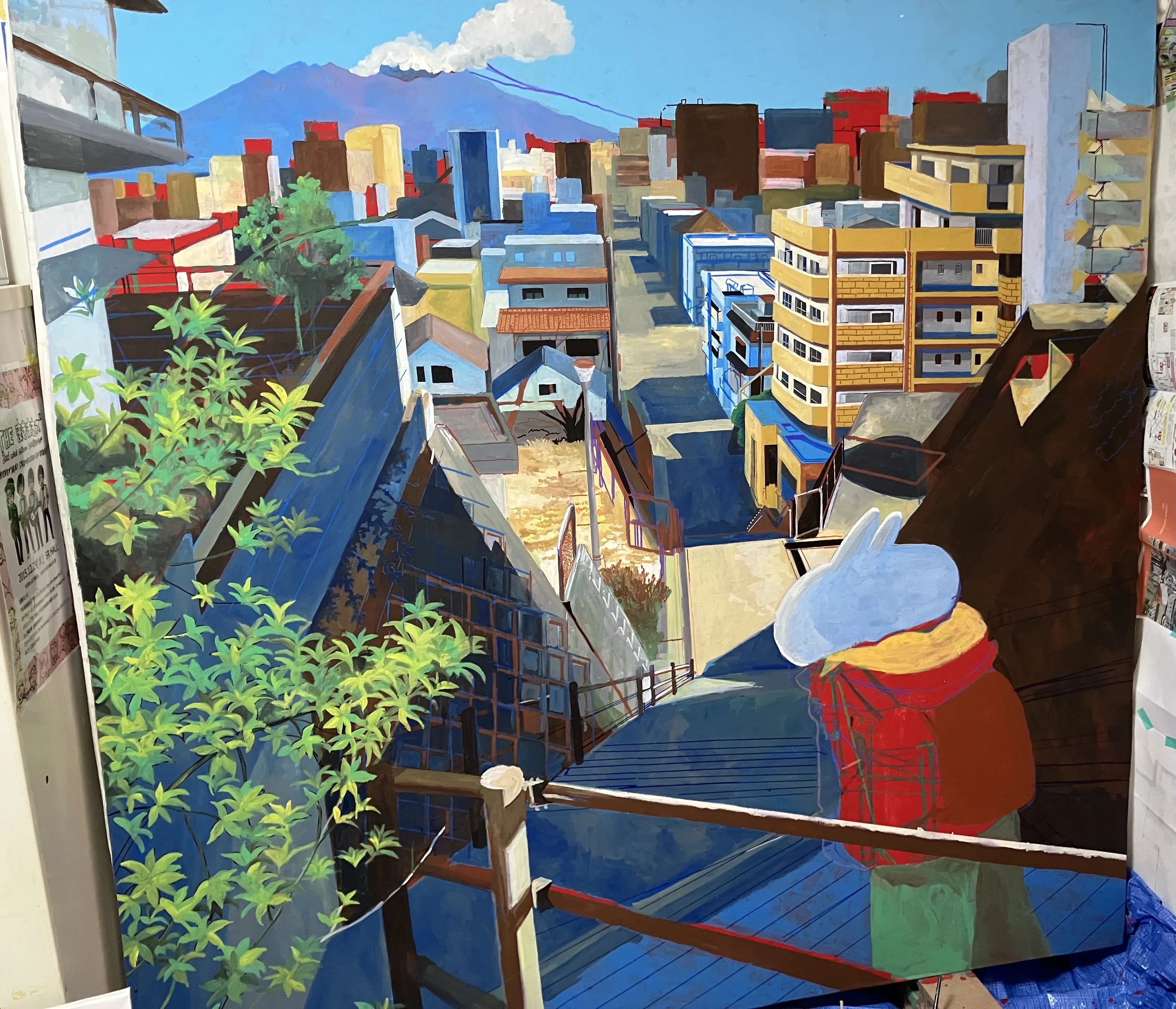 自分の身長よりデカい絵を描いた｜ヨシサコツバサ