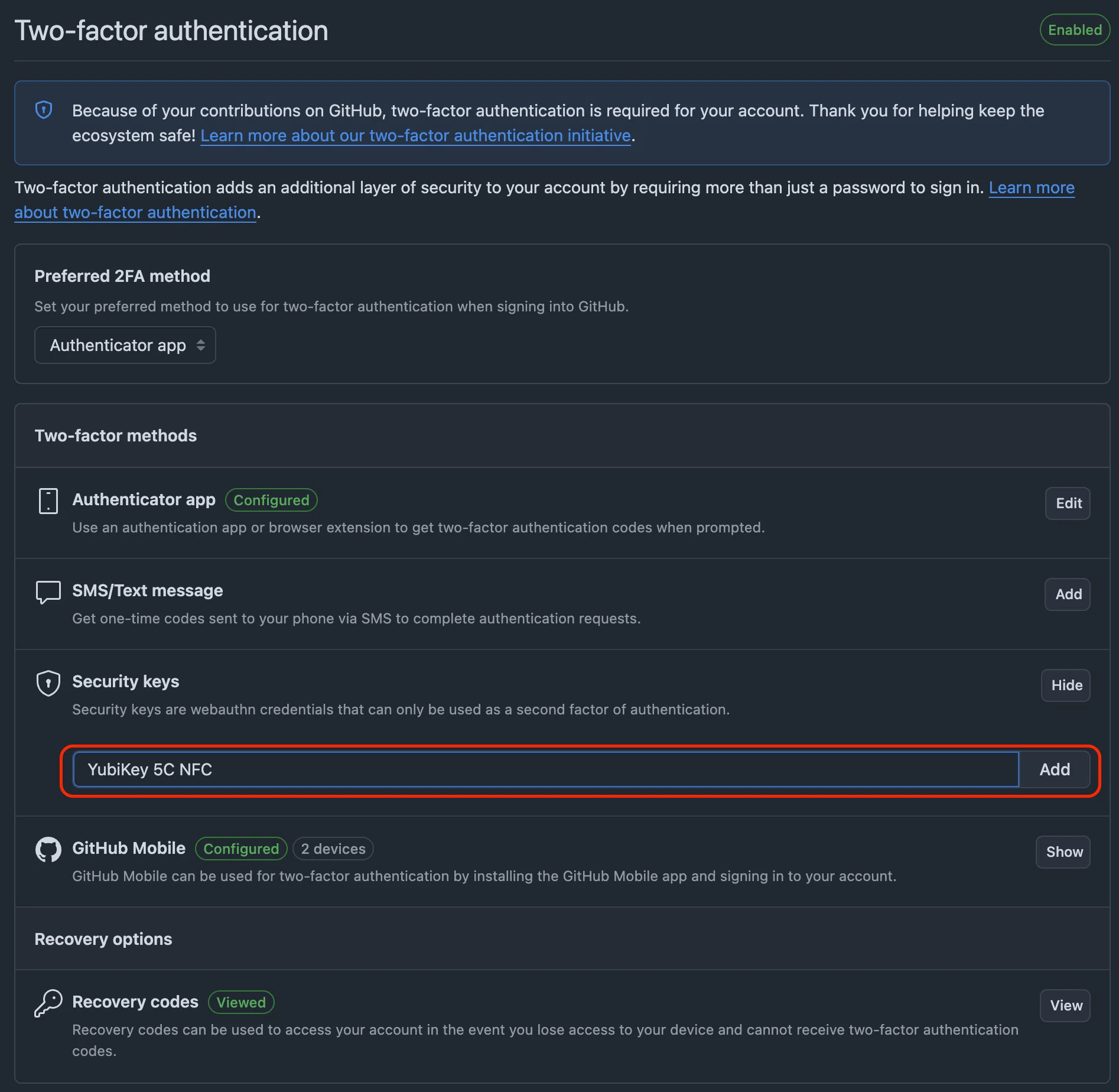 Setting up the YubiKey 5C NFC｜wataru