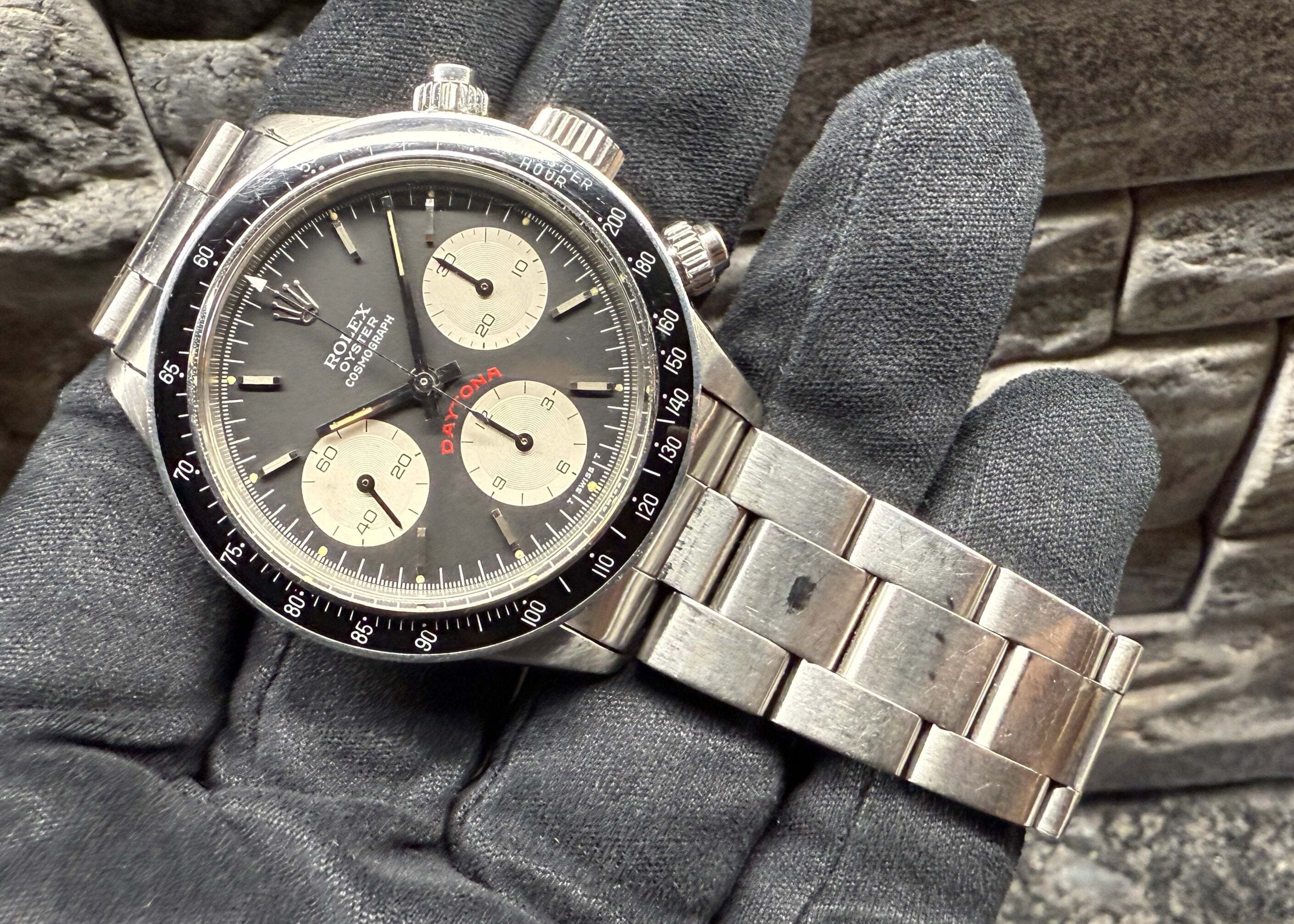 手巻き時計 希少 手巻きオイスター MK1 ブラックダイヤル ロレックス