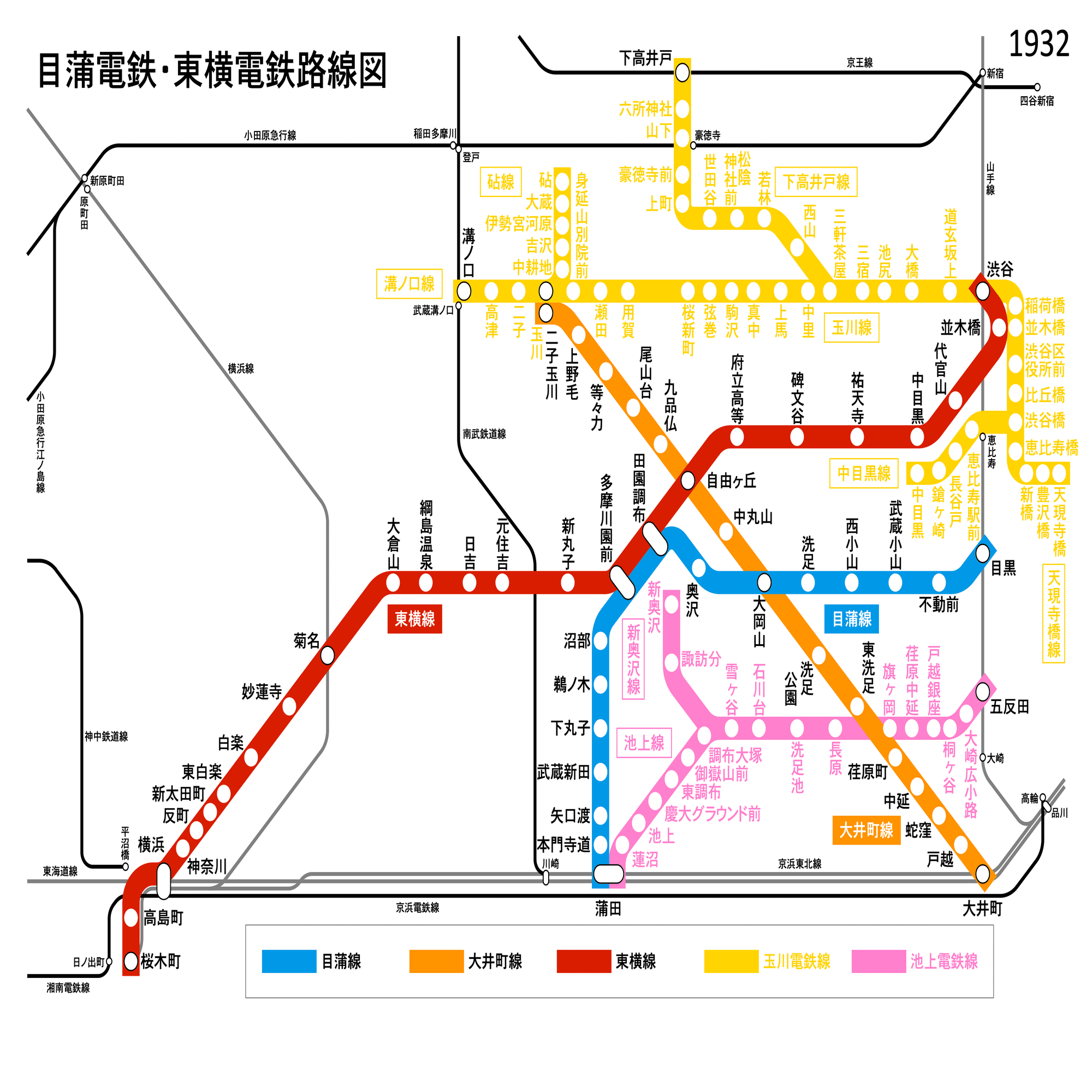せっかくなので昔の東急の路線図を作る｜mogref