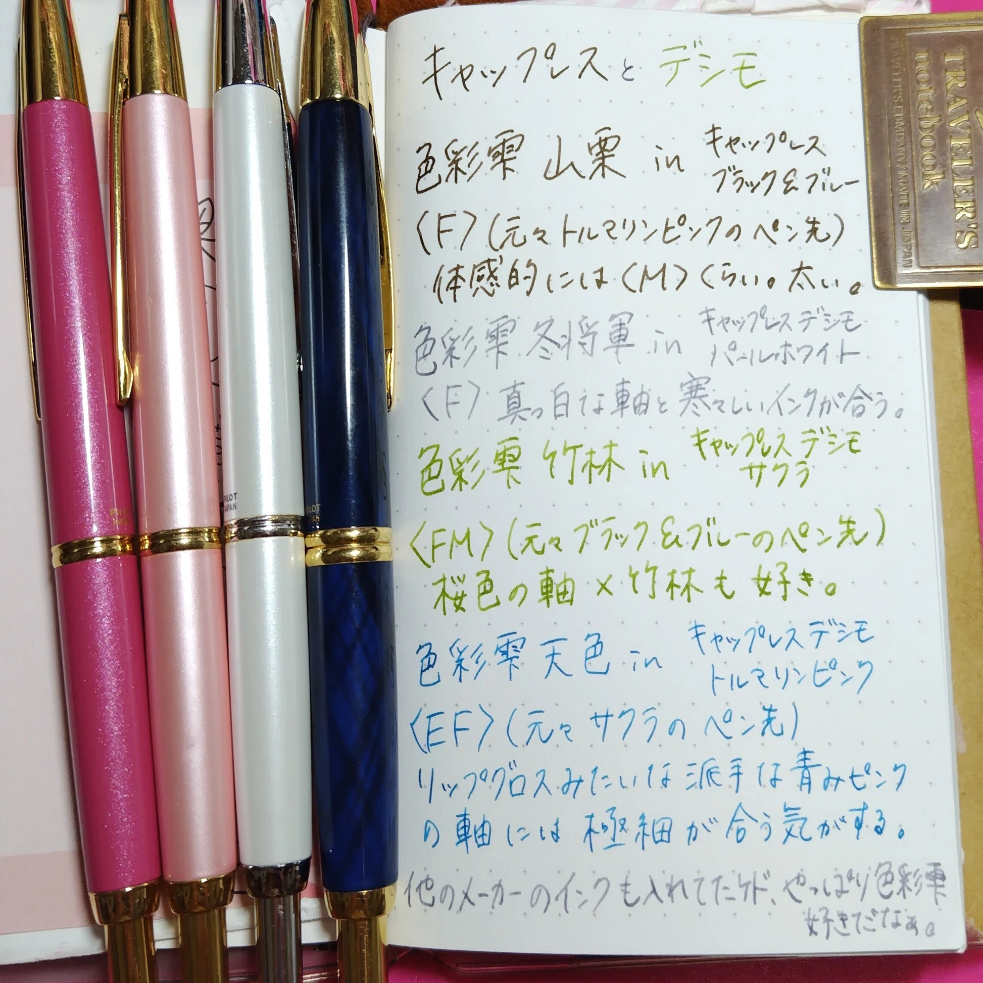 お気に入りの万年筆たち⑤キャップレスとデシモ｜咲くラビット