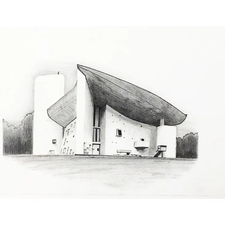 建築学生の手描きパース作品です｜手描きパースの阪本一史