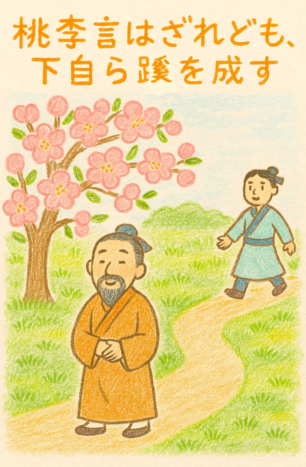 桃李 もの 言わ ざれ ども 下 自ら 蹊 を 成す